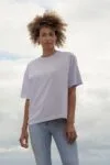 Футболка оверсайз женская Boxy Women, сиреневая с логотипом СПб - фото № 4