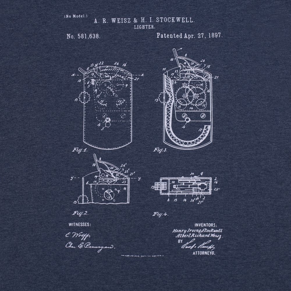 Футболка приталенная Old Patents. Lighter, синий меланж с логотипом СПб - фото № 3