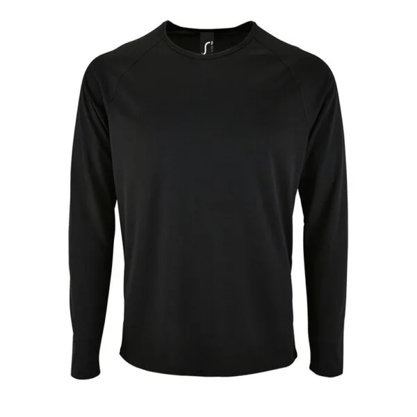 Футболка с длинным рукавом Sporty LSL Men, черная с логотипом СПб - фото № 1
