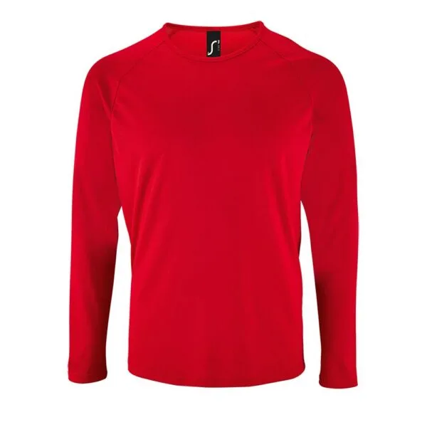 Футболка с длинным рукавом Sporty LSL Men, красная с логотипом СПб - фото № 1