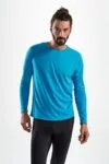 Футболка с длинным рукавом Sporty LSL Men, ярко-бирюзовая с логотипом СПб - фото № 4