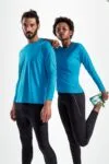 Футболка с длинным рукавом Sporty LSL Men, ярко-бирюзовая с логотипом СПб - фото № 5