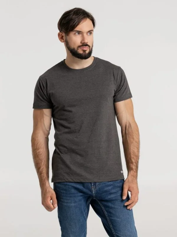 Футболка унисекс Firm Wear, черный меланж с логотипом СПб - фото № 1