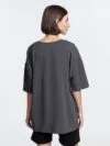 Футболка унисекс оверсайз Crosstown, темно-серая с логотипом СПб - фото № 6