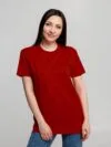 Футболка унисекс T-Bolka 160, темно-красная с логотипом СПб - фото № 3