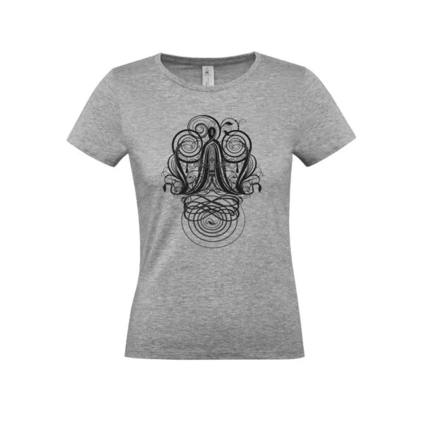 Футболка женская «Антиква А», серый меланж с логотипом СПб - фото № 1