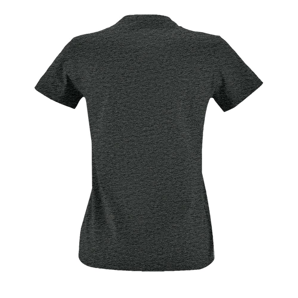 Футболка женская Imperial Fit Women, черный меланж с логотипом СПб - фото № 2