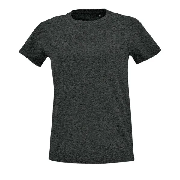 Футболка женская Imperial Fit Women, черный меланж с логотипом СПб - фото № 1