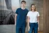 Футболка женская Ladies American U, красная с логотипом СПб - фото № 6