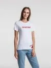 Футболка женская «Ногиотушей», белая с логотипом СПб - фото № 1