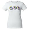Футболка женская «Новый GOD», белая с логотипом СПб - фото № 2