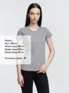 Футболка женская Pioneer Women, серый меланж с логотипом СПб - фото № 4
