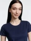 Футболка женская Pioneer Women, темно-синяя с логотипом СПб - фото № 6