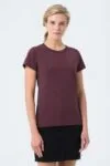 Футболка женская Regent Fit Women, бордовый меланж с логотипом СПб - фото № 4