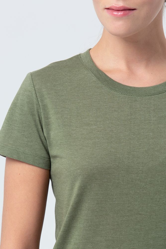 Футболка женская Regent Fit Women, меланж хаки с логотипом СПб - фото № 6