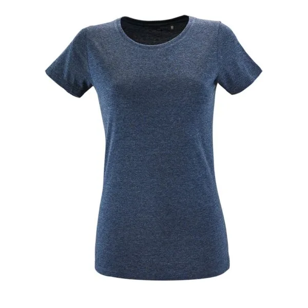 Футболка женская Regent Fit Women, синий меланж с логотипом СПб - фото № 1