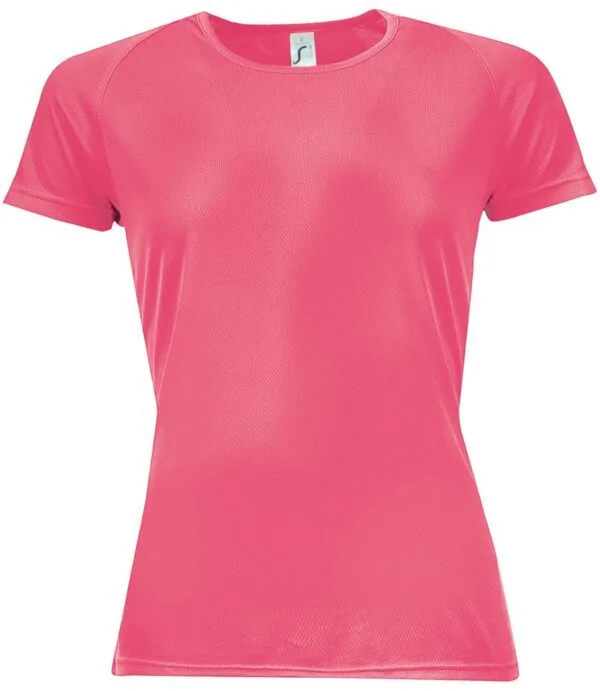 Футболка женская Sporty Women 140, розовый коралл с логотипом СПб - фото № 1