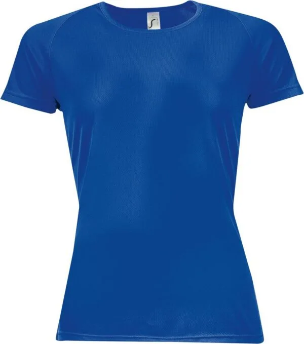 Футболка женская Sporty Women 140, ярко-синяя с логотипом СПб - фото № 1
