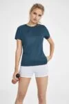 Футболка женская Sporty Women 140, зеленое яблоко с логотипом СПб - фото № 4