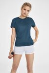 Футболка женская Sporty Women 140, зеленый неон с логотипом СПб - фото № 4