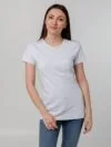 Футболка женская T-bolka Stretch Lady, белая с логотипом СПб - фото № 5