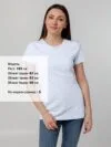 Футболка женская T-bolka Stretch Lady, белая (холодный оттенок) с логотипом СПб - фото № 4
