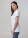 Футболка женская T-bolka Stretch Lady, белая (холодный оттенок) с логотипом СПб - фото № 6
