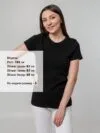 Футболка женская T-bolka Stretch Lady, черная с логотипом СПб - фото № 4