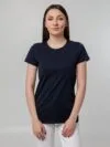 Футболка женская T-bolka Stretch Lady, темно-синяя (navy) с логотипом СПб - фото № 5