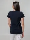Футболка женская T-bolka Stretch Lady, темно-синяя (navy) с логотипом СПб - фото № 6