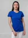 Футболка женская T-bolka Stretch Lady, ярко-синяя (royal) с логотипом СПб - фото № 5