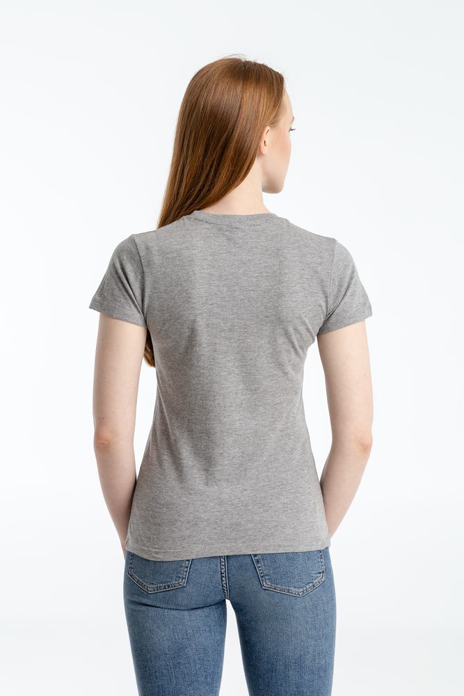 Футболка женская «Ты у меня вот здесь», серый меланж с логотипом СПб - фото № 5