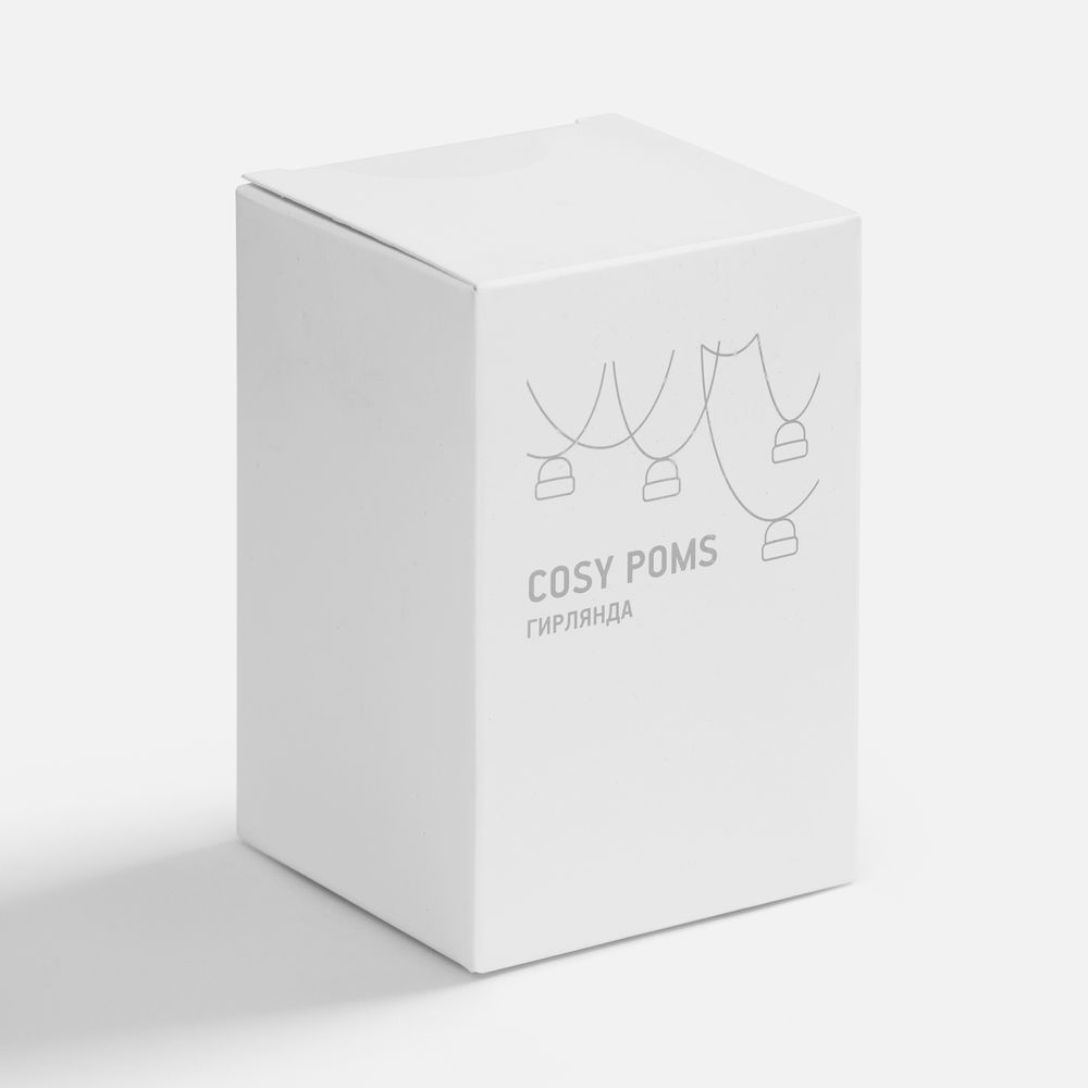 Гирлянда Cosy Poms, белая с логотипом СПб - фото № 6