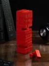 Игра «Деревянная башня мини», красная с логотипом СПб - фото № 3