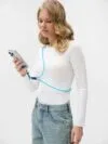Кабель-ланьярд energyFlex Power Delivery 60 Вт, голубой с логотипом СПб - фото № 3