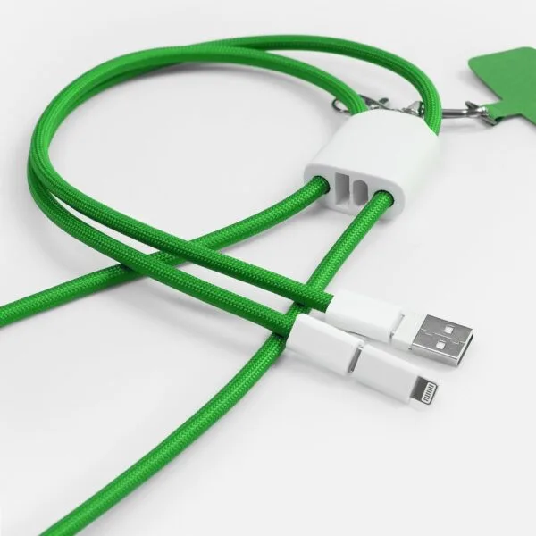 Кабель-ланьярд energyFlex Pro, зеленый с логотипом СПб - фото № 1