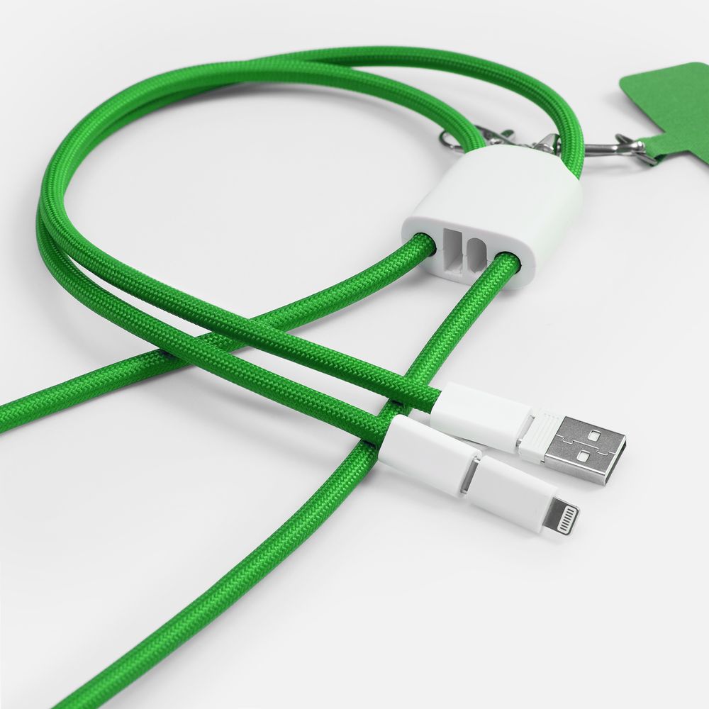 Кабель-ланьярд energyFlex Pro, зеленый с логотипом СПб - фото № 1