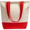 Холщовая сумка Shopaholic, красная с логотипом СПб - фото № 2