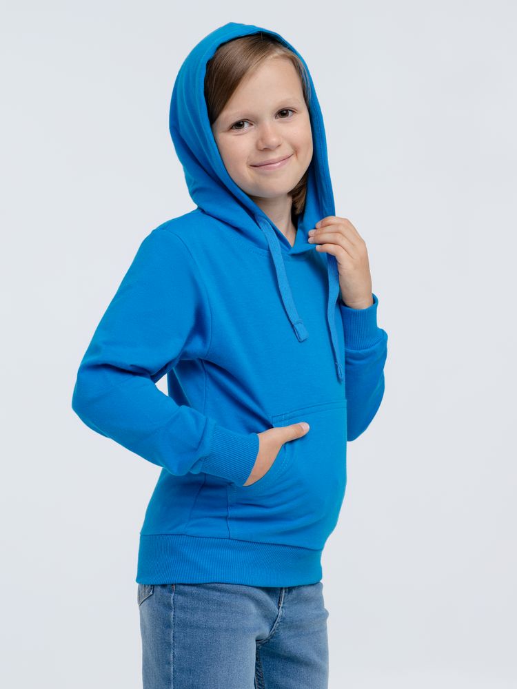 Худи детское Kirenga Kids 2.0, бирюзовое с логотипом СПб - фото № 5