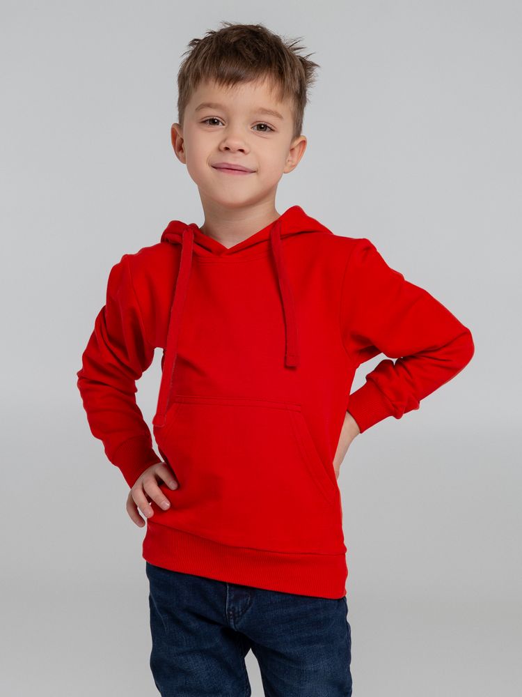 Худи детское Kirenga Kids 2.0, красное с логотипом СПб - фото № 5