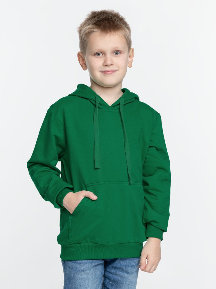 Худи детское Kirenga Kids 2.0, зеленое с логотипом СПб - фото № 6