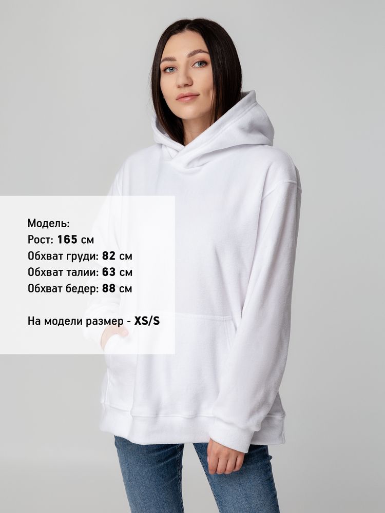 Худи флисовое унисекс Manakin, белое с логотипом СПб - фото № 5
