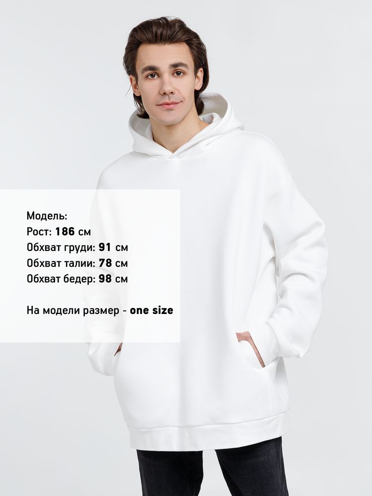 Худи Kulonga One Size, молочно-белое с логотипом СПб - фото № 6