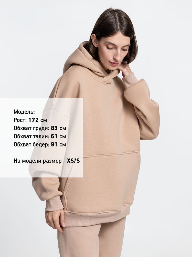 Худи Kulonga Oversize, бежевое с логотипом СПб - фото № 5
