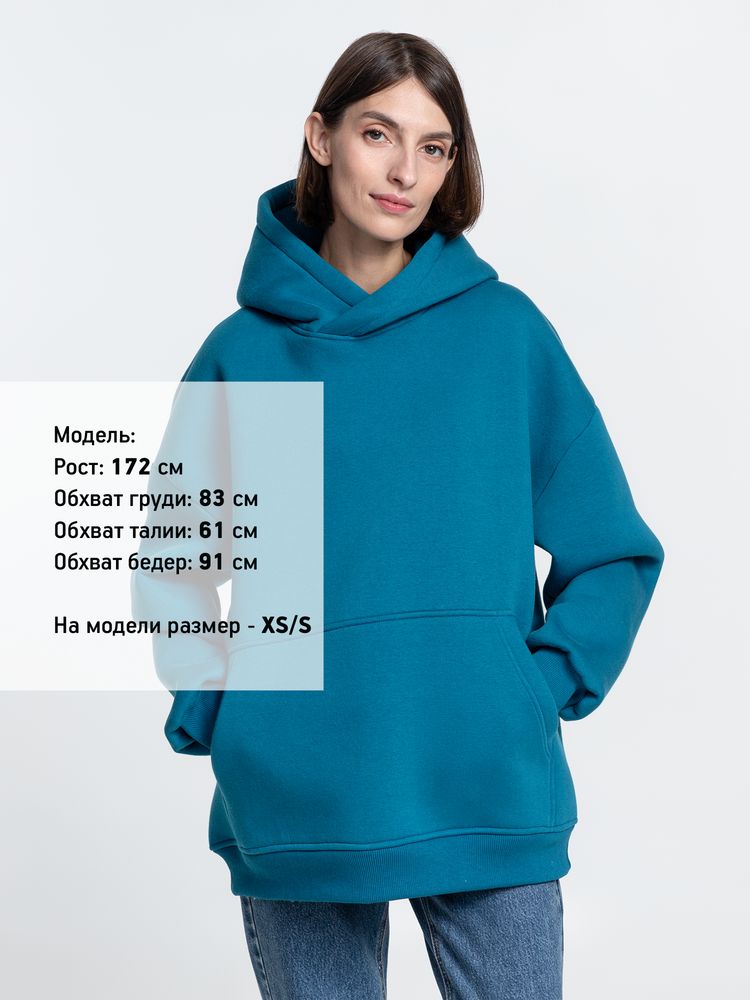 Худи Kulonga Oversize, бирюзовое с логотипом СПб - фото № 5