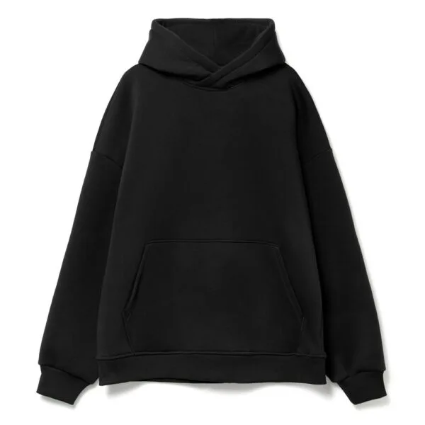 Худи Kulonga Oversize, черное с логотипом СПб - фото № 1