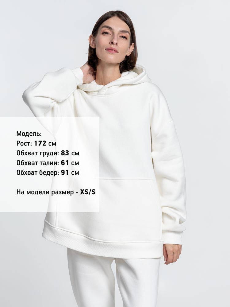 Худи Kulonga Oversize, молочно-белое с логотипом СПб - фото № 5