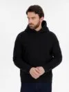 Худи оверсайз унисекс Snuggie, черное с логотипом СПб - фото № 1