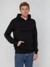 Худи унисекс с карманом на груди Chest Pocket, черное с логотипом СПб - фото № 1