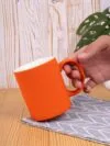 Кружка Promo Soft с покрытием софт-тач, оранжевая с логотипом СПб - фото № 3